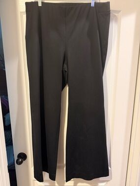 Chico's Black Ponte Knit Wide Leg Pants
